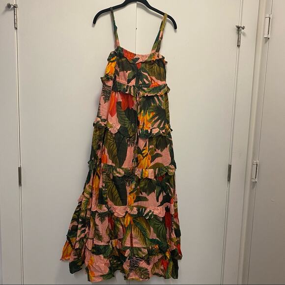 Farm Rio Cocoa Forest Ruffle Floral Maxi Dress - Picture 6 of 9